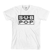 SUB POPロゴTシャツ（ボディ：白 / プリント：黒 / サイズ：XS）