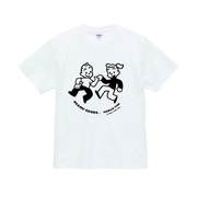 JILL&JACK×MEIBAN1100 Tシャツ(Sサイズ / ボディ・ホワイト / プリント・ブラック)