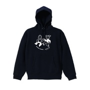 JILL&JACK×MEIBAN1100 ロングスリーブ パーカー(Sサイズ / ボディ・ブラック / プリント・ホワイト)