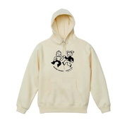 JILL&JACK×MEIBAN1100 ロングスリーブ パーカー(Lサイズ / ボディ・ナチュラル / プリント・ブラック)