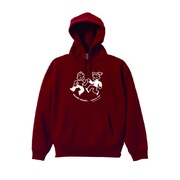 JILL&JACK×MEIBAN1100 ロングスリーブ パーカー(Lサイズ / ボディ・バーガンディ / プリント・ホワイト)